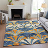 Piper Looms Chantille Geometric ACN2178 Blue Machine Washable Area Rug Lifestyle Image Feature