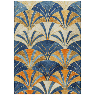 Piper Looms Chantille Geometric ACN2178 Blue Machine Washable Area Rug main image