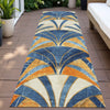 Piper Looms Chantille Geometric ACN2178 Blue Machine Washable Area Rug Runner Outdoor Lifestyle Image Feature