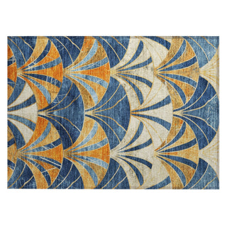 Piper Looms Chantille Geometric ACN2178 Blue Machine Washable Area Rug Scatter Main Image