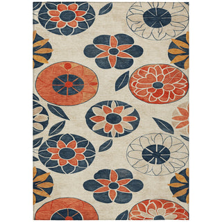 Piper Looms Chantille Floral ACN2179 Beige Machine Washable Area Rug main image