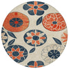 Piper Looms Chantille Floral ACN2179 Beige Machine Washable Area Rug Round Main Image