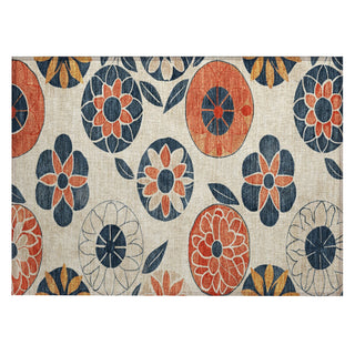 Piper Looms Chantille Floral ACN2179 Beige Machine Washable Area Rug Scatter Main Image