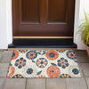 Piper Looms Chantille Floral ACN2179 Beige Machine Washable Area Rug Scatter Outdoor Lifestyle Image Feature