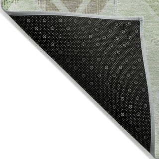 Piper Looms Chantille Geometric ACN2180 Aloe Machine Washable Area Rug Backing Image
