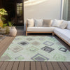 Piper Looms Chantille Geometric ACN2180 Aloe Machine Washable Area Rug Outdoor Lifestyle Image Feature