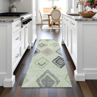 Piper Looms Chantille Geometric ACN2180 Aloe Machine Washable Area Rug Runner Lifestyle Image Feature