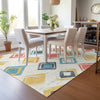Piper Looms Chantille Geometric ACN2180 Ivory Machine Washable Area Rug Lifestyle Image Feature