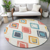 Piper Looms Chantille Geometric ACN2180 Ivory Machine Washable Area Rug Round Lifestyle Image Feature