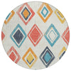 Piper Looms Chantille Geometric ACN2180 Ivory Machine Washable Area Rug Round Main Image