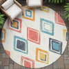 Piper Looms Chantille Geometric ACN2180 Ivory Machine Washable Area Rug Round Outdoor Lifestyle Image Feature