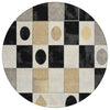 Piper Looms Chantille Geometric ACN2181 Black Machine Washable Area Rug Round Main Image