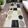Piper Looms Chantille Geometric ACN2181 Black Machine Washable Area Rug Runner Outdoor Lifestyle Image Feature