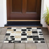 Piper Looms Chantille Geometric ACN2181 Black Machine Washable Area Rug Scatter Outdoor Lifestyle Image Feature