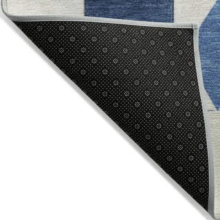 Piper Looms Chantille Geometric ACN2181 Blue Machine Washable Area Rug Backing Image