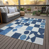 Piper Looms Chantille Geometric ACN2181 Blue Machine Washable Area Rug Outdoor Lifestyle Image Feature