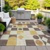 Piper Looms Chantille Geometric ACN2181 Brown Machine Washable Area Rug Outdoor Lifestyle Image Feature