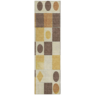Piper Looms Chantille Geometric ACN2181 Brown Machine Washable Area Rug Runner Main Image
