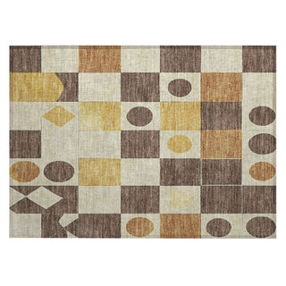 Piper Looms Chantille Geometric ACN2181 Brown Machine Washable Area Rug Scatter Main Image
