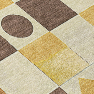 Piper Looms Chantille Geometric ACN2181 Brown Machine Washable Area Rug Swatch Image