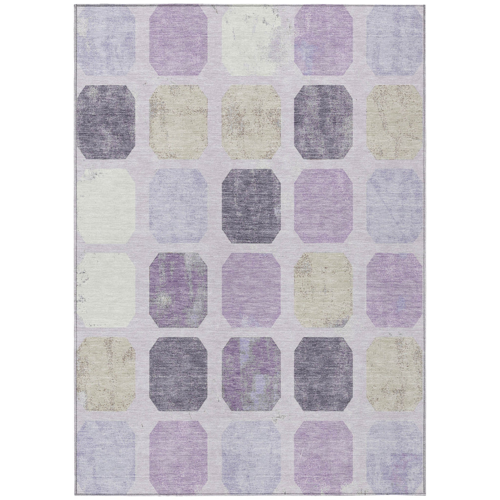 Piper Looms Chantille Geometric ACN2182 Lavender Machine Washable Area Rug main image