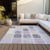 Piper Looms Chantille Geometric ACN2182 Lavender Machine Washable Area Rug Outdoor Lifestyle Image Feature