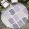 Piper Looms Chantille Geometric ACN2182 Lavender Machine Washable Area Rug Round Outdoor Lifestyle Image Feature