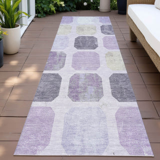Piper Looms Chantille Geometric ACN2182 Lavender Machine Washable Area Rug Runner Outdoor Lifestyle Image Feature