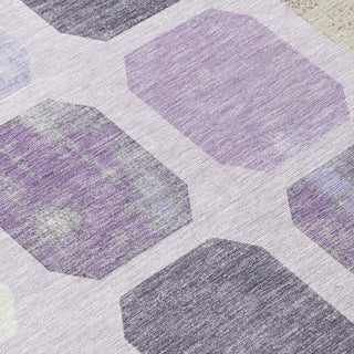 Piper Looms Chantille Geometric ACN2182 Lavender Machine Washable Area Rug Swatch Image