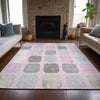 Piper Looms Chantille Geometric ACN2182 Pink Machine Washable Area Rug Lifestyle Image Feature