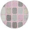 Piper Looms Chantille Geometric ACN2182 Pink Machine Washable Area Rug Round Main Image