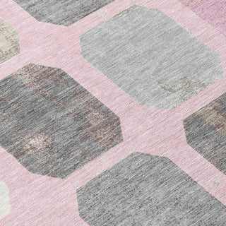 Piper Looms Chantille Geometric ACN2182 Pink Machine Washable Area Rug Swatch Image