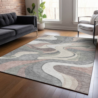 Piper Looms Chantille Swirls ACN2183 Beige Machine Washable Area Rug Lifestyle Image Feature