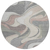 Piper Looms Chantille Swirls ACN2183 Beige Machine Washable Area Rug Round Main Image
