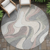 Piper Looms Chantille Swirls ACN2183 Beige Machine Washable Area Rug Round Outdoor Lifestyle Image Feature