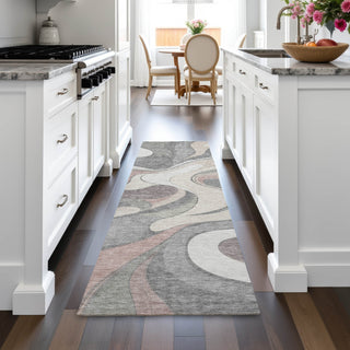 Piper Looms Chantille Swirls ACN2183 Beige Machine Washable Area Rug Runner Lifestyle Image Feature