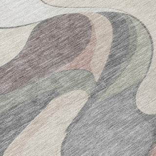 Piper Looms Chantille Swirls ACN2183 Beige Machine Washable Area Rug Swatch Image