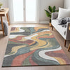 Piper Looms Chantille Swirls ACN2183 Gold Machine Washable Area Rug Lifestyle Image Feature