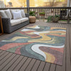 Piper Looms Chantille Swirls ACN2183 Gold Machine Washable Area Rug Outdoor Lifestyle Image Feature