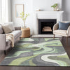 Piper Looms Chantille Swirls ACN2183 Green Machine Washable Area Rug Lifestyle Image Feature