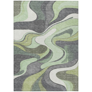 Piper Looms Chantille Swirls ACN2183 Green Machine Washable Area Rug main image