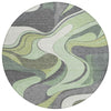 Piper Looms Chantille Swirls ACN2183 Green Machine Washable Area Rug Round Main Image