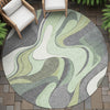 Piper Looms Chantille Swirls ACN2183 Green Machine Washable Area Rug Round Outdoor Lifestyle Image Feature