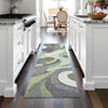 Piper Looms Chantille Swirls ACN2183 Green Machine Washable Area Rug Runner Lifestyle Image Feature