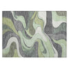 Piper Looms Chantille Swirls ACN2183 Green Machine Washable Area Rug Scatter Main Image