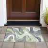 Piper Looms Chantille Swirls ACN2183 Green Machine Washable Area Rug Scatter Outdoor Lifestyle Image Feature