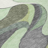 Piper Looms Chantille Swirls ACN2183 Green Machine Washable Area Rug Swatch Image