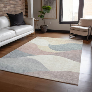 Piper Looms Chantille Swirls ACN2184 Beige Machine Washable Area Rug Lifestyle Image Feature