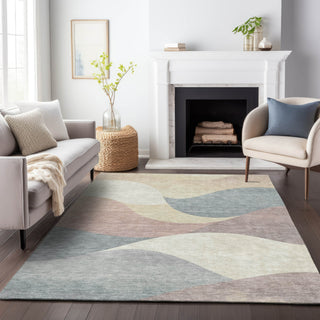 Piper Looms Chantille Swirls ACN2184 Beige Machine Washable Area Rug Lifestyle Image Feature