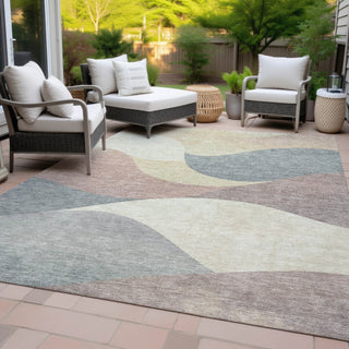 Piper Looms Chantille Swirls ACN2184 Beige Machine Washable Area Rug Outdoor Lifestyle Image Feature